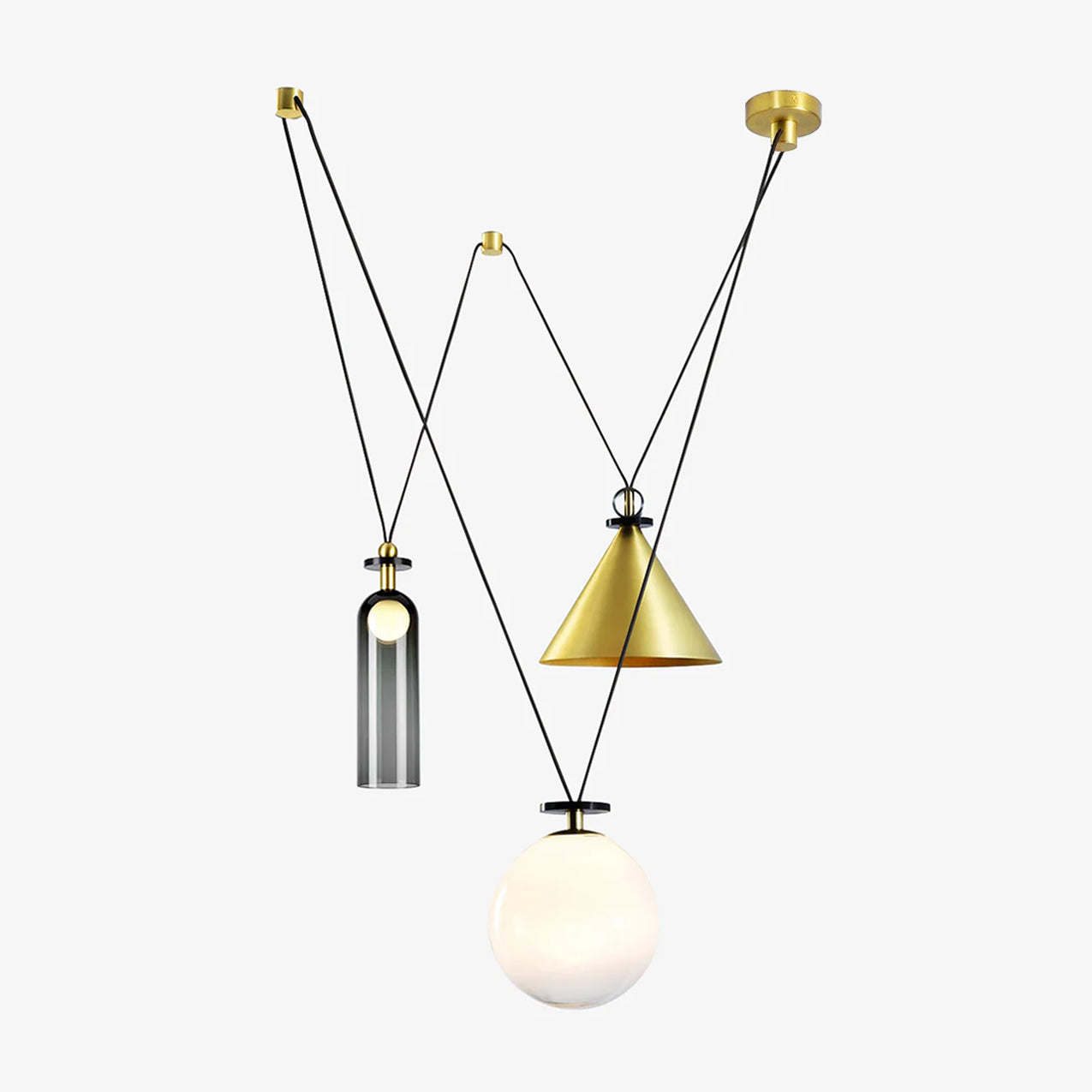 Metal Geometric Pendant Light 11.8 in Modular Ceiling Indoor Hanging Lamp | Thomler