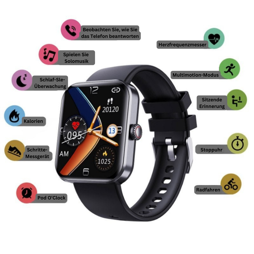 Non-Invasive Blood Sugar Monitor Watch with Heart Rate & Blood Pressure Tracking for Diabetics | Thomler