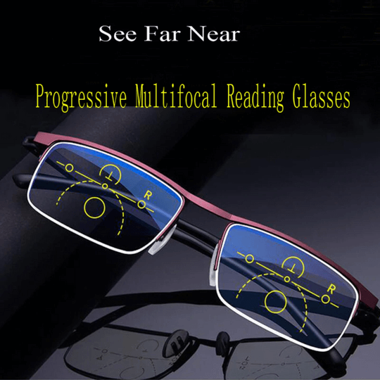 Progressive Reading Glasses with Auto-Tint Transition Lenses, Blue Light Filter & UV400 Protection for Computer Work, Driving & Reading | Thomler