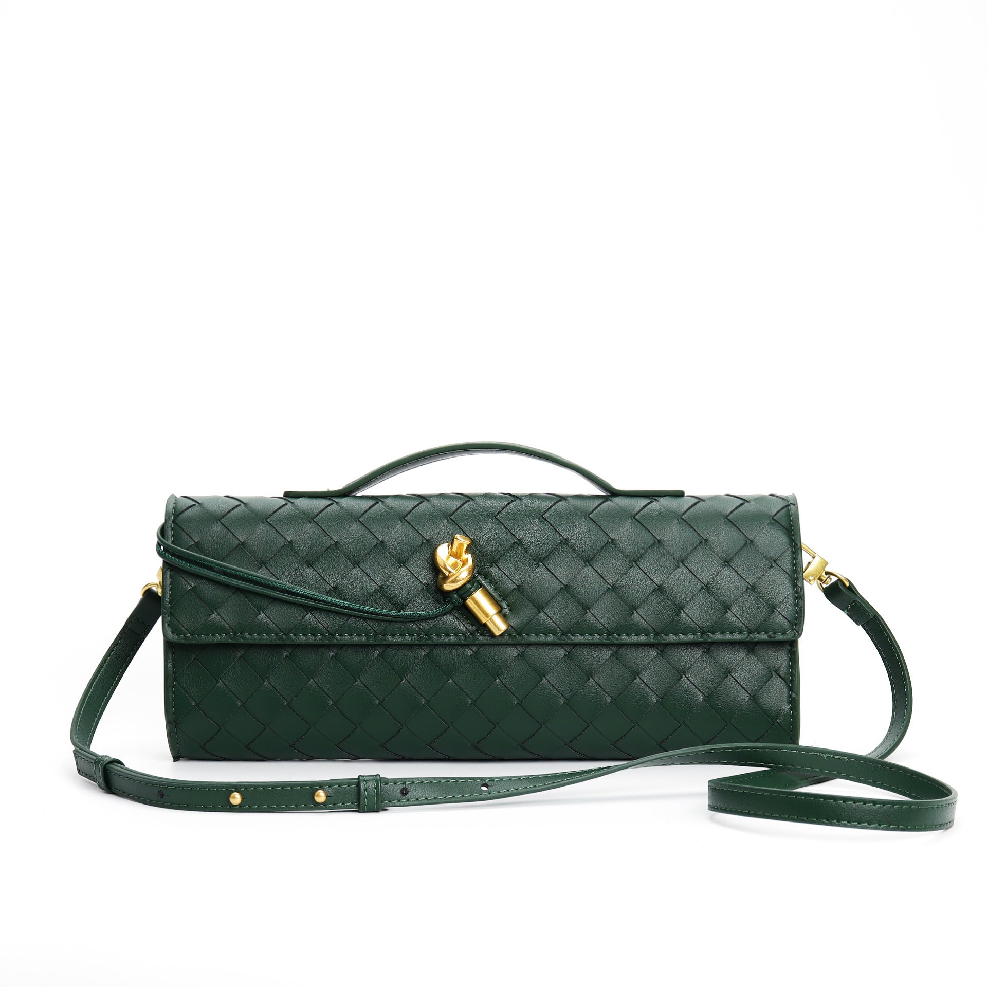 Gevlochten dames clutch van leer – Elegant & Veelzijdig