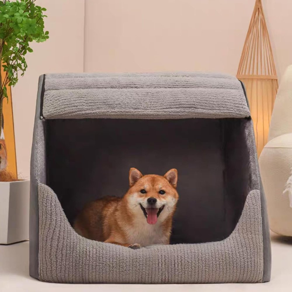 Hooded Pet Cave Bed with Removable Washable Cover for Dogs & Cats – Insulated Nesting Den, Cozy Retreat for Indoor Use, Year-Round Comfort | Thomler