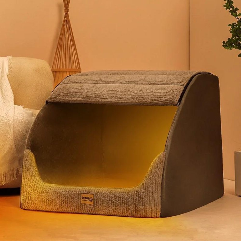 Hooded Pet Cave Bed with Removable Washable Cover for Dogs & Cats – Insulated Nesting Den, Cozy Retreat for Indoor Use, Year-Round Comfort | Thomler