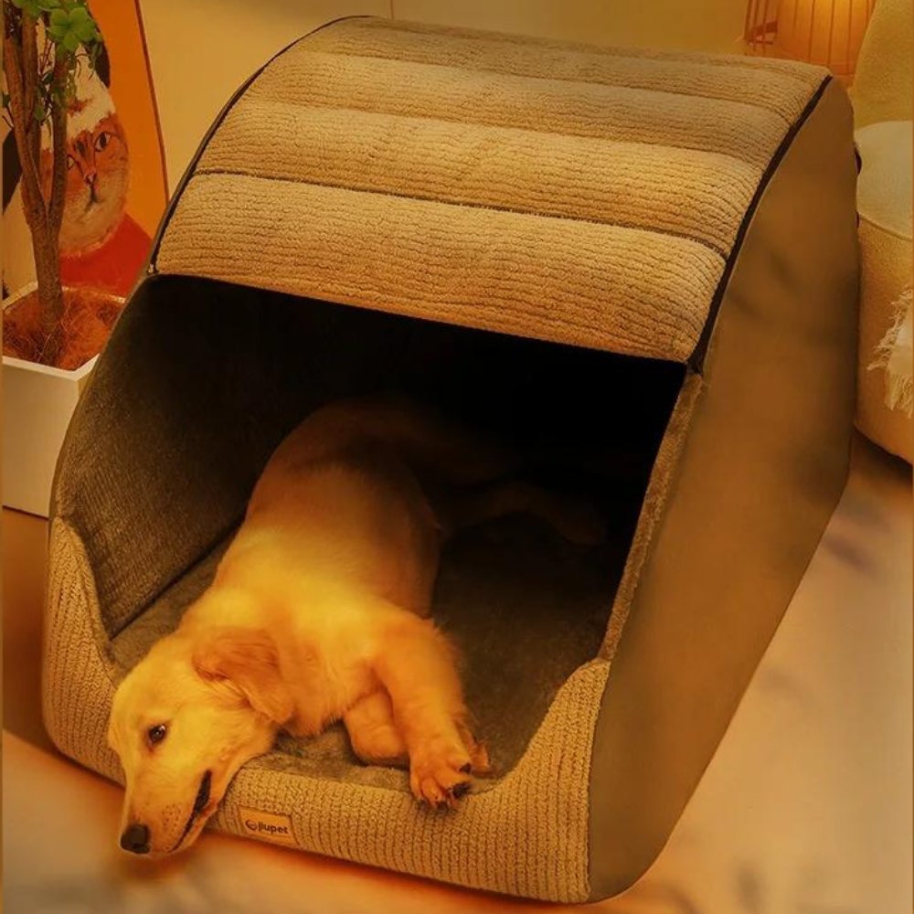 Hooded Pet Cave Bed with Removable Washable Cover for Dogs & Cats – Insulated Nesting Den, Cozy Retreat for Indoor Use, Year-Round Comfort | Thomler