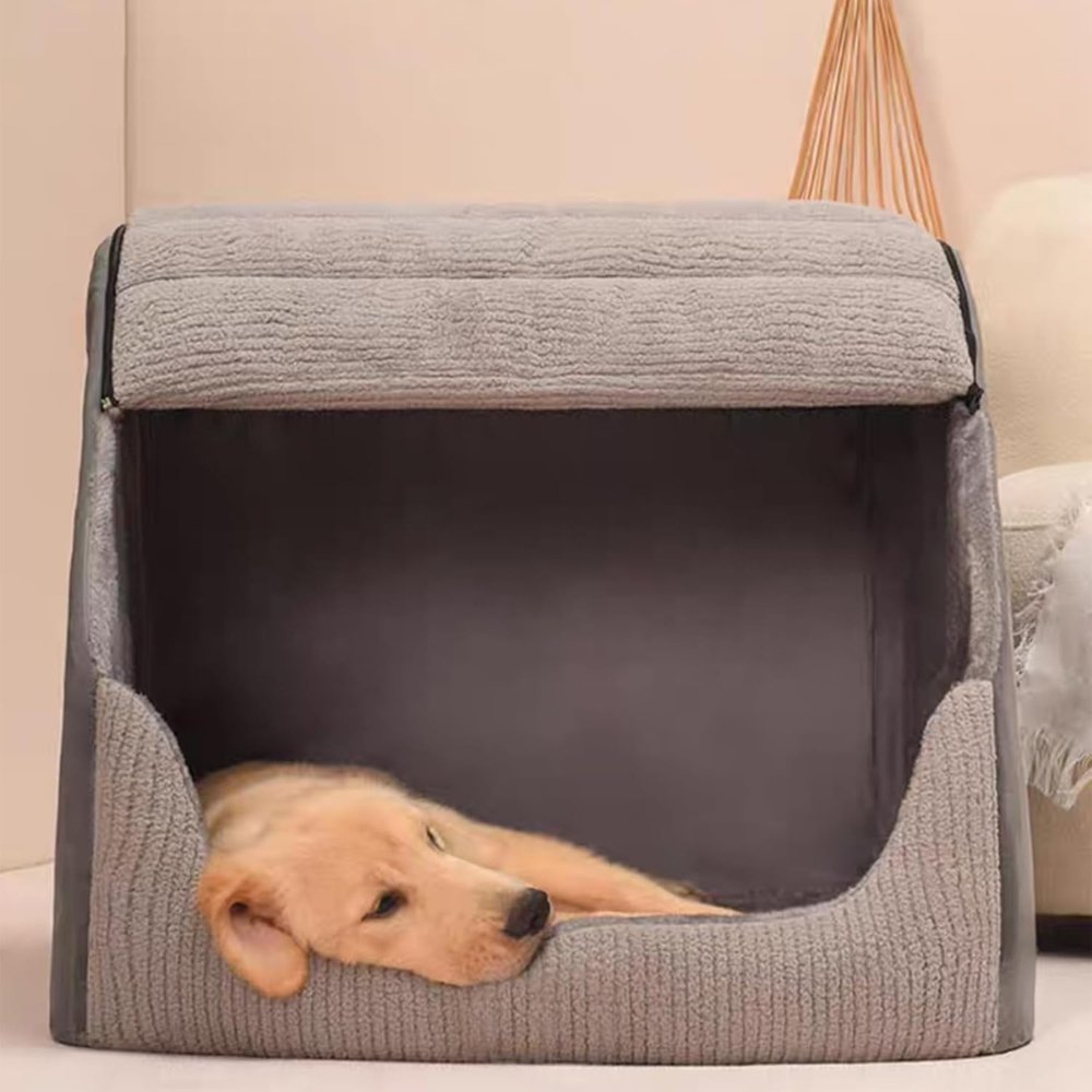 Hooded Pet Cave Bed with Removable Washable Cover for Dogs & Cats – Insulated Nesting Den, Cozy Retreat for Indoor Use, Year-Round Comfort | Thomler