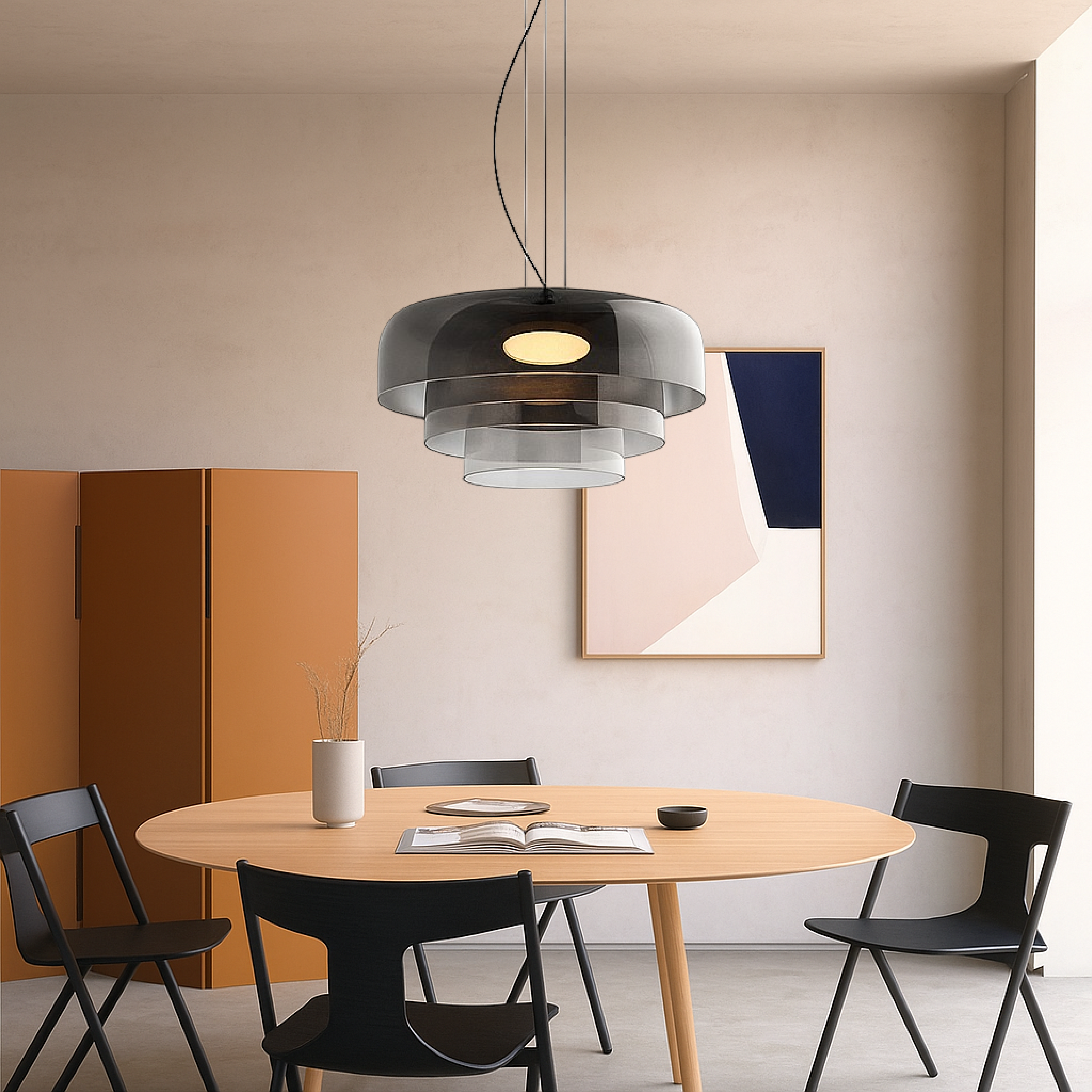 Pendant Light Laminated Glass Ø42.0 cm Adjustable Green Dining Kitchen Island Hanging Ceiling Lamp | Thomler