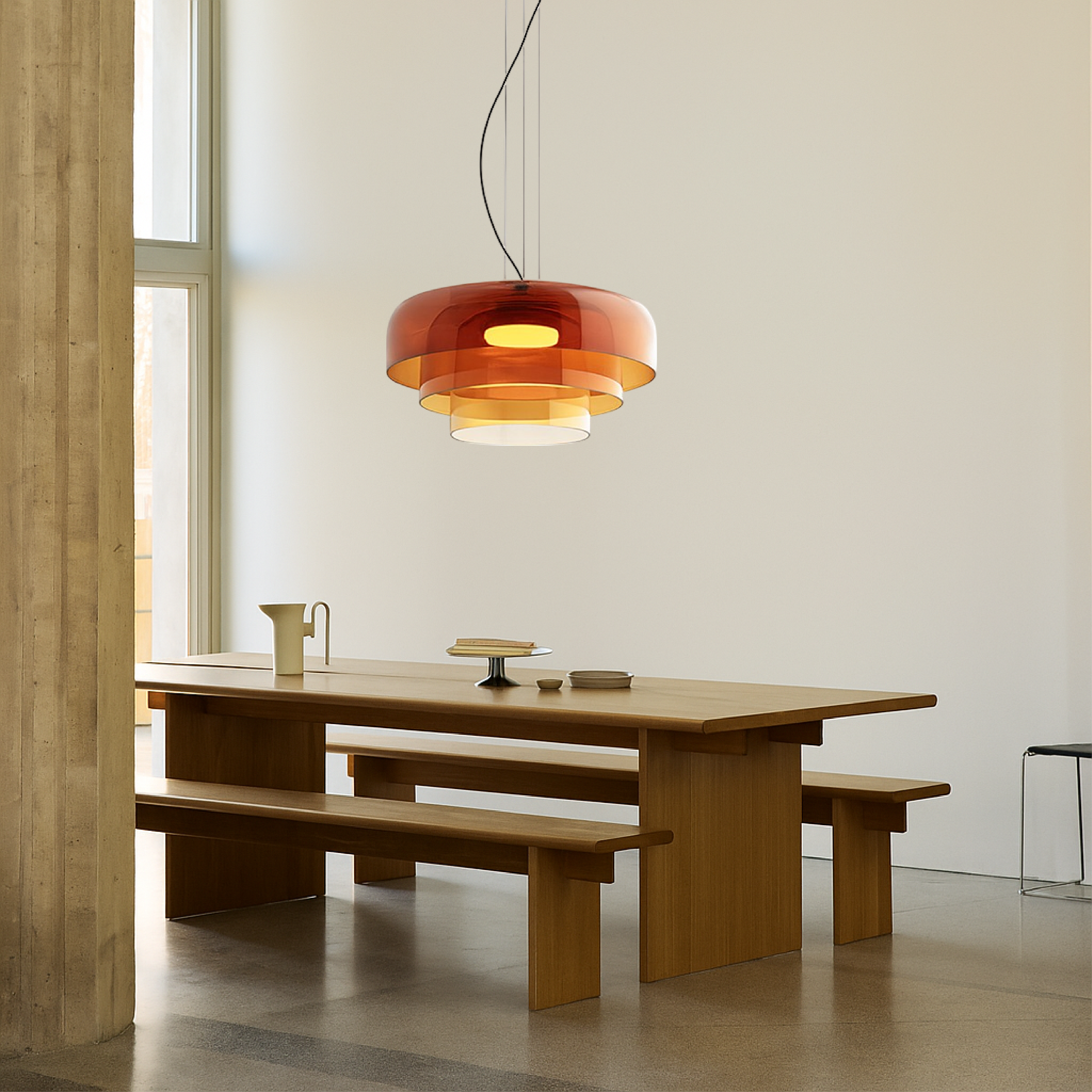 Pendant Light Laminated Glass Ø42.0 cm Adjustable Green Dining Kitchen Island Hanging Ceiling Lamp | Thomler