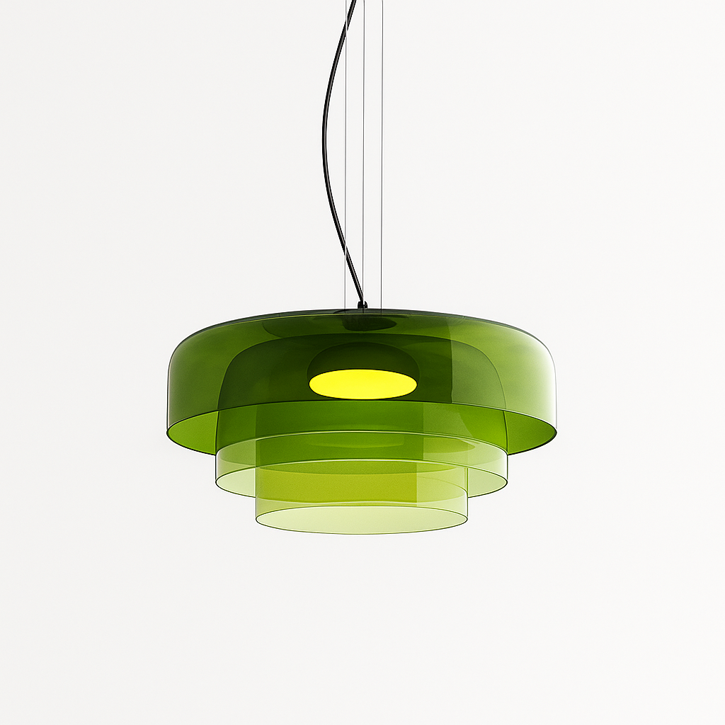 Pendant Light Laminated Glass Ø42.0 cm Adjustable Green Dining Kitchen Island Hanging Ceiling Lamp | Thomler