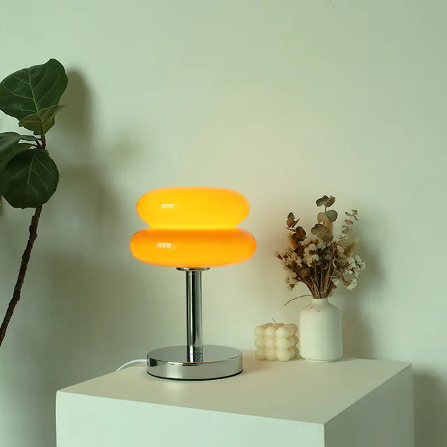 Colorful Glass Bedside Lamp LED Night Light for Kids Room Nursery Baby Bedroom Table Lamp Soft Glow Nightstand Lighting USB Powered Accent | Thomler