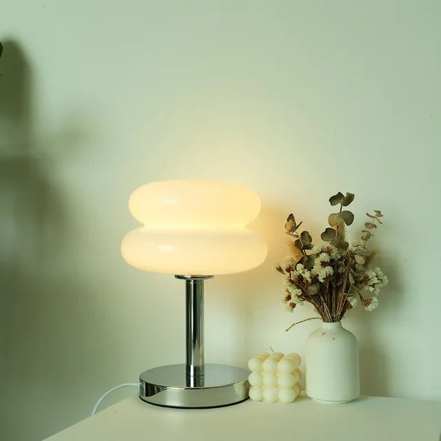 Colorful Glass Bedside Lamp LED Night Light for Kids Room Nursery Baby Bedroom Table Lamp Soft Glow Nightstand Lighting USB Powered Accent | Thomler