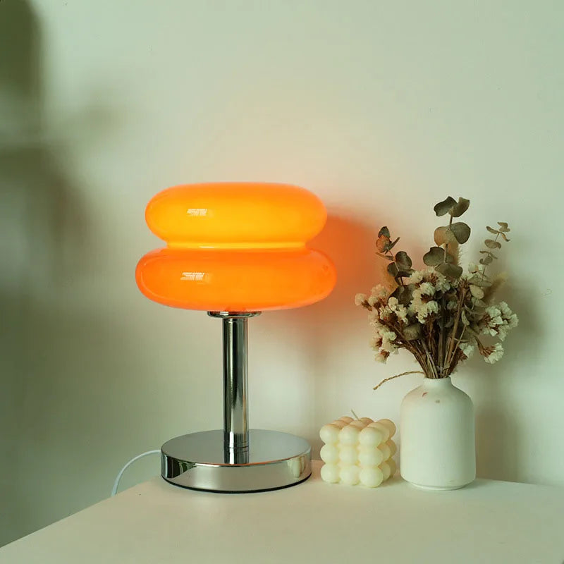 Colorful Glass Bedside Lamp LED Night Light for Kids Room Nursery Baby Bedroom Table Lamp Soft Glow Nightstand Lighting USB Powered Accent | Thomler