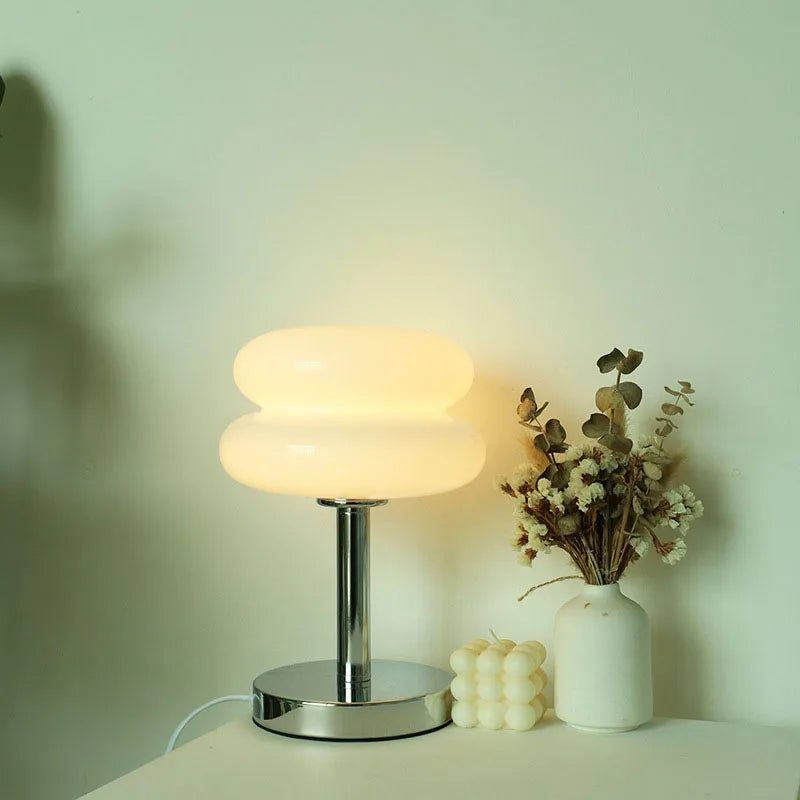 Colorful Glass Bedside Lamp LED Night Light for Kids Room Nursery Baby Bedroom Table Lamp Soft Glow Nightstand Lighting USB Powered Accent | Thomler