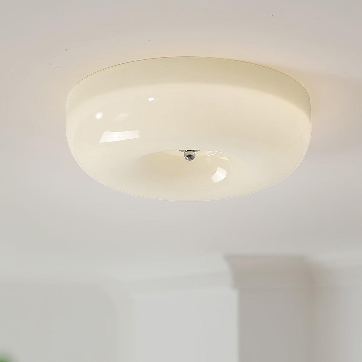 Modern Round Flush Mount LED Overhead Light Fixture Glass Dome for Kitchen Bedroom Living Room Dining Room Hallway Entryway Bathroom | Thomler