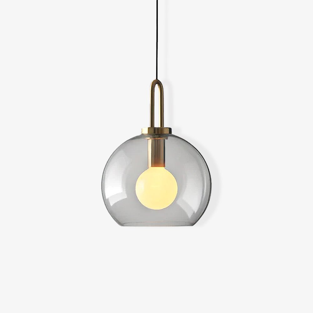 Pendant Light Glass Metal 11.8 in Hanging Living Room Bedroom Ceiling Adjustable Modern Minimalist Lighting Fixture | Thomler