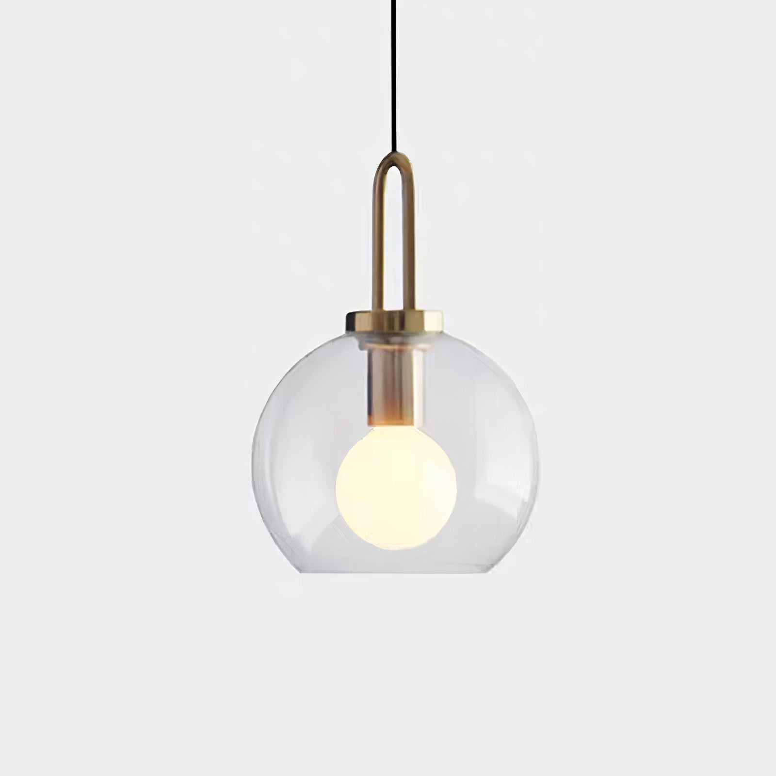 Pendant Light Glass Metal 11.8 in Hanging Living Room Bedroom Ceiling Adjustable Modern Minimalist Lighting Fixture | Thomler