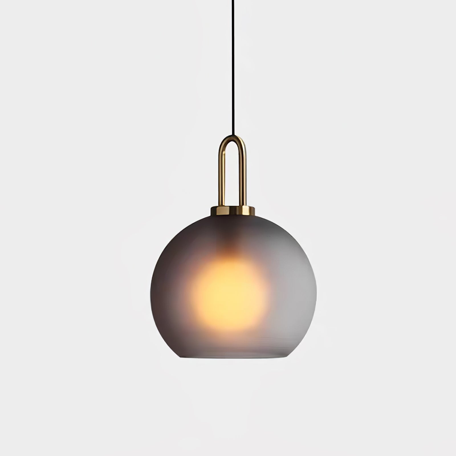Pendant Light Glass Metal 11.8 in Hanging Living Room Bedroom Ceiling Adjustable Modern Minimalist Lighting Fixture | Thomler
