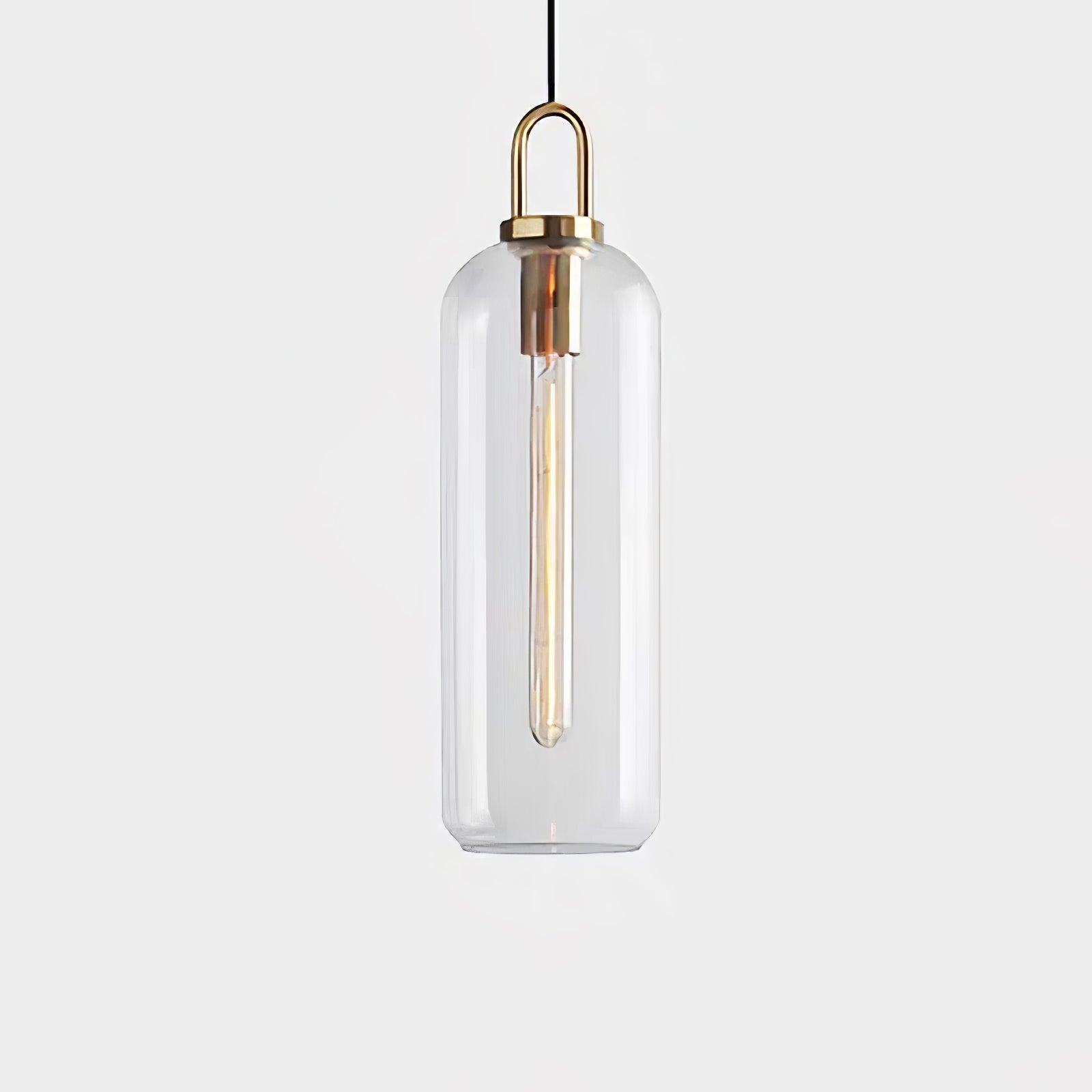Pendant Light Glass Metal 11.8 in Hanging Living Room Bedroom Ceiling Adjustable Modern Minimalist Lighting Fixture | Thomler