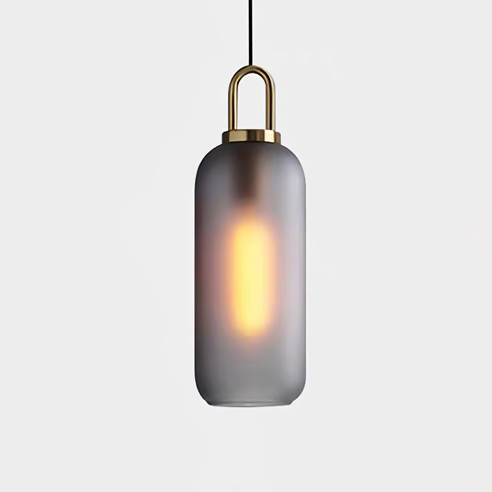 Pendant Light Glass Metal 11.8 in Hanging Living Room Bedroom Ceiling Adjustable Modern Minimalist Lighting Fixture | Thomler