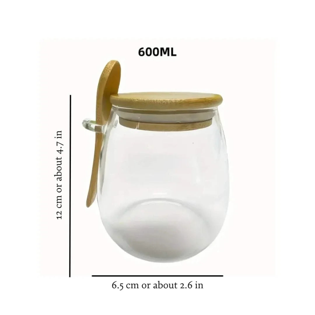 Bamboo-Lid Canister with Integrated Scoop – Borosilicate Container for Pantry Organization & Dry Food Storage | Thomler