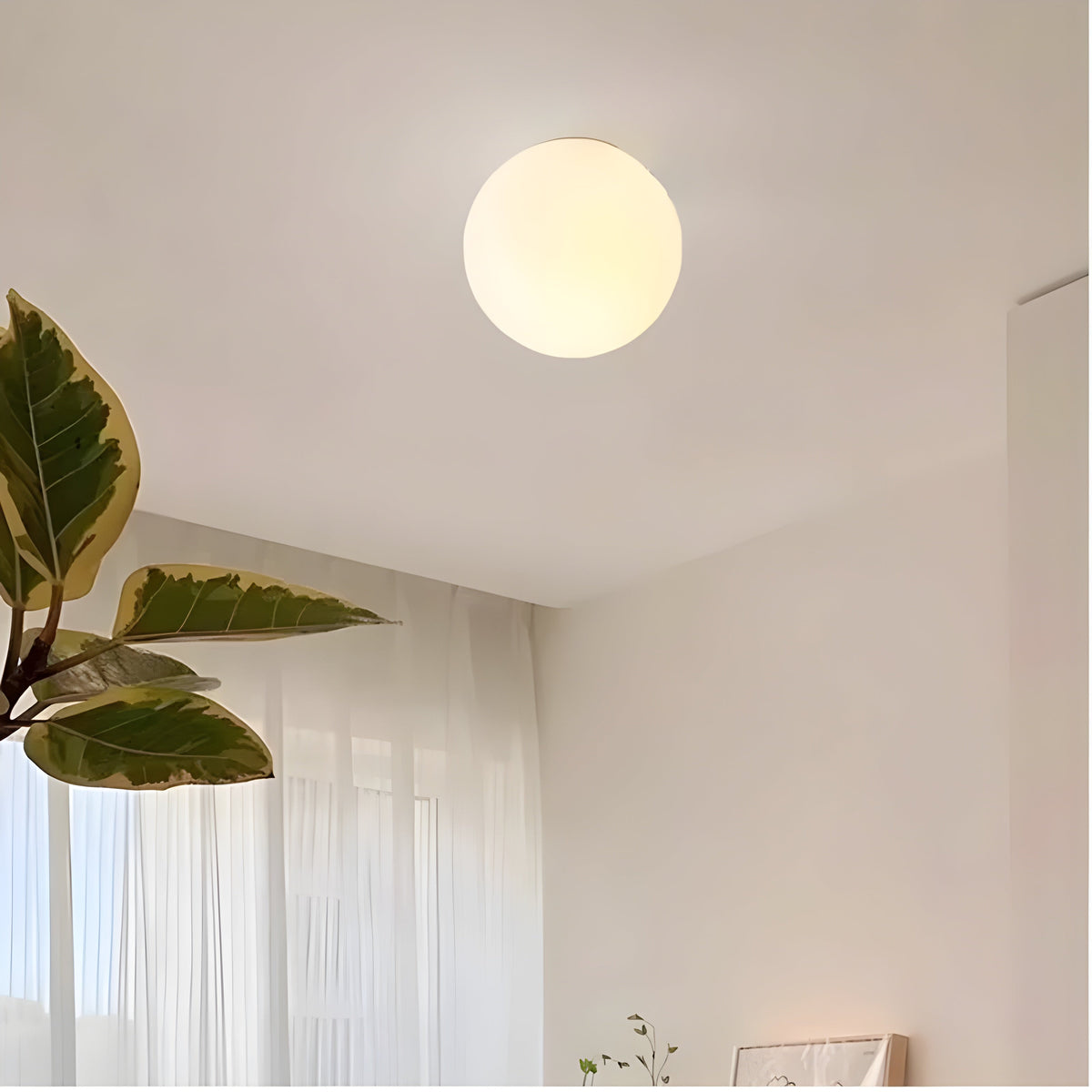 Frosted Glass Globe Wall Sconce – Modern Sphere Light Fixture for Bedroom, Living Room & Hallway | Thomler