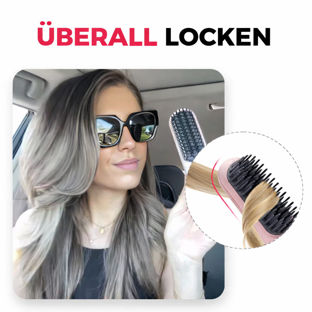 Rechargeable Cordless Hair Straightening Brush Heated Styling Tool Anti-Frizz Ionic Technology Travel-Friendly Portable Heat Brush for Smoot | Thomler