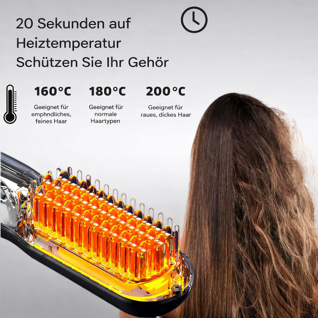 Rechargeable Cordless Hair Straightening Brush Heated Styling Tool Anti-Frizz Ionic Technology Travel-Friendly Portable Heat Brush for Smoot | Thomler
