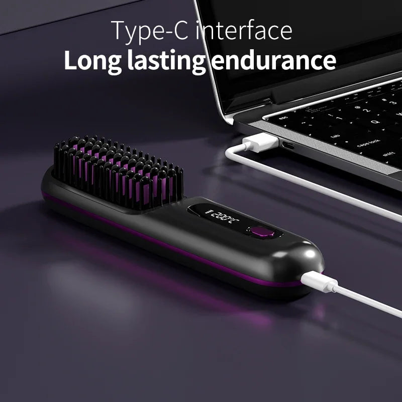 Cordless Ionic Hair Straightener with LCD Display – Travel-Ready Ceramic Flat Iron for Home & On-the-Go Styling | Thomler