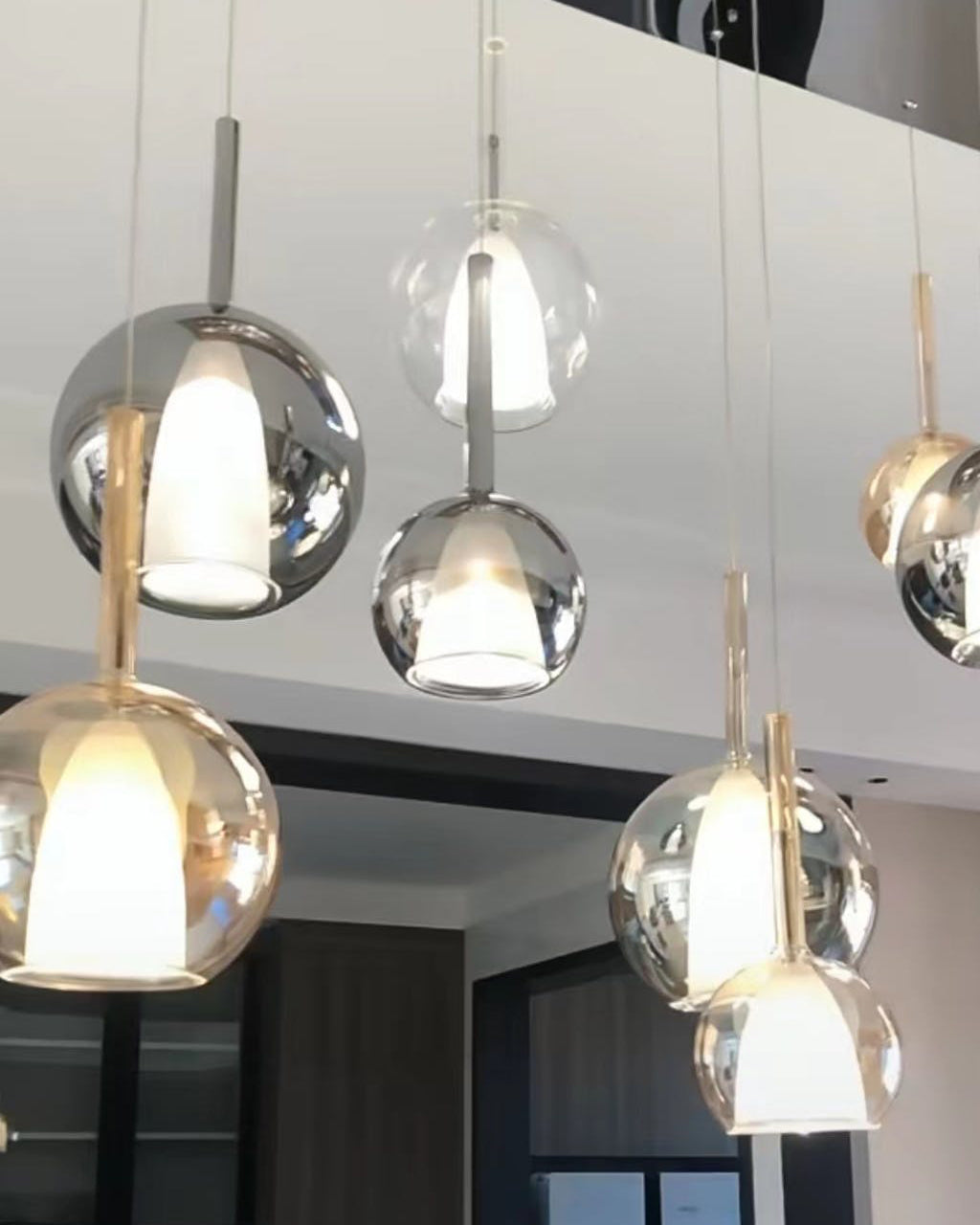Pendant Light Glass Dome 9.8 in Indoor Dining Room Kitchen Island Ceiling Lamp | Thomler