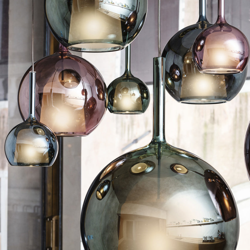 Pendant Light Glass Dome 9.8 in Indoor Dining Room Kitchen Island Ceiling Lamp | Thomler