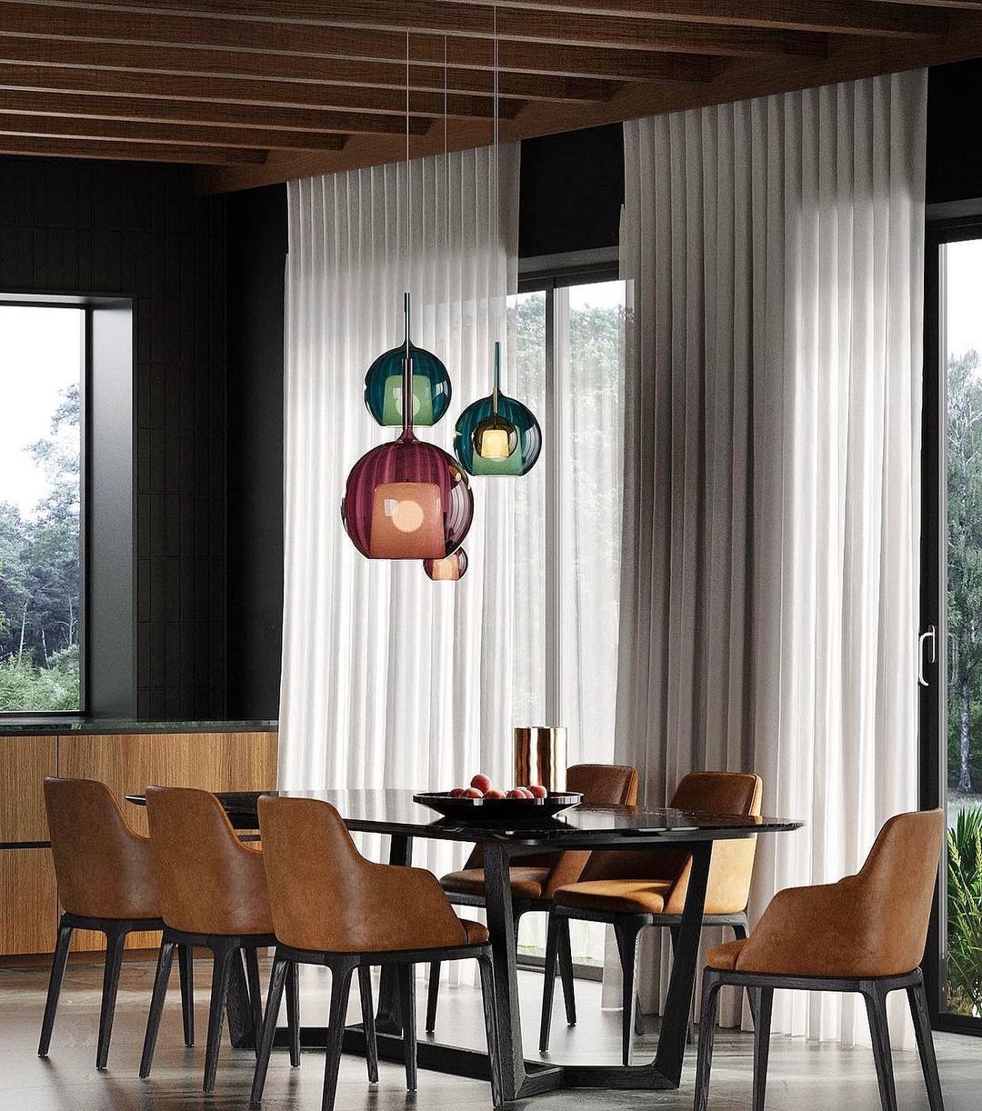 Pendant Light Glass Dome 9.8 in Indoor Dining Room Kitchen Island Ceiling Lamp | Thomler