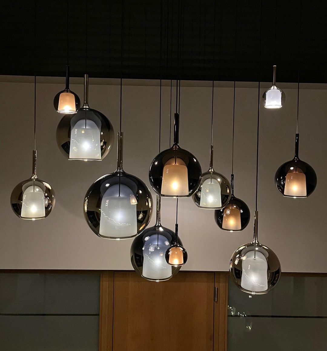 Pendant Light Glass Dome 9.8 in Indoor Dining Room Kitchen Island Ceiling Lamp | Thomler