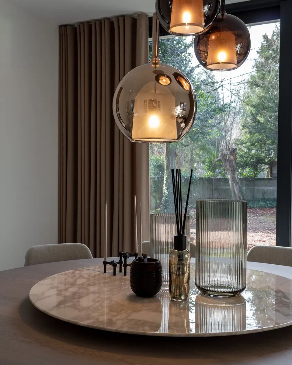 Pendant Light Glass Dome 9.8 in Indoor Dining Room Kitchen Island Ceiling Lamp | Thomler