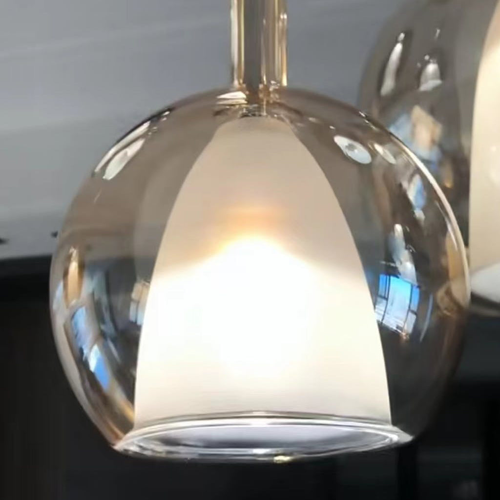 Pendant Light Glass Dome 9.8 in Indoor Dining Room Kitchen Island Ceiling Lamp | Thomler