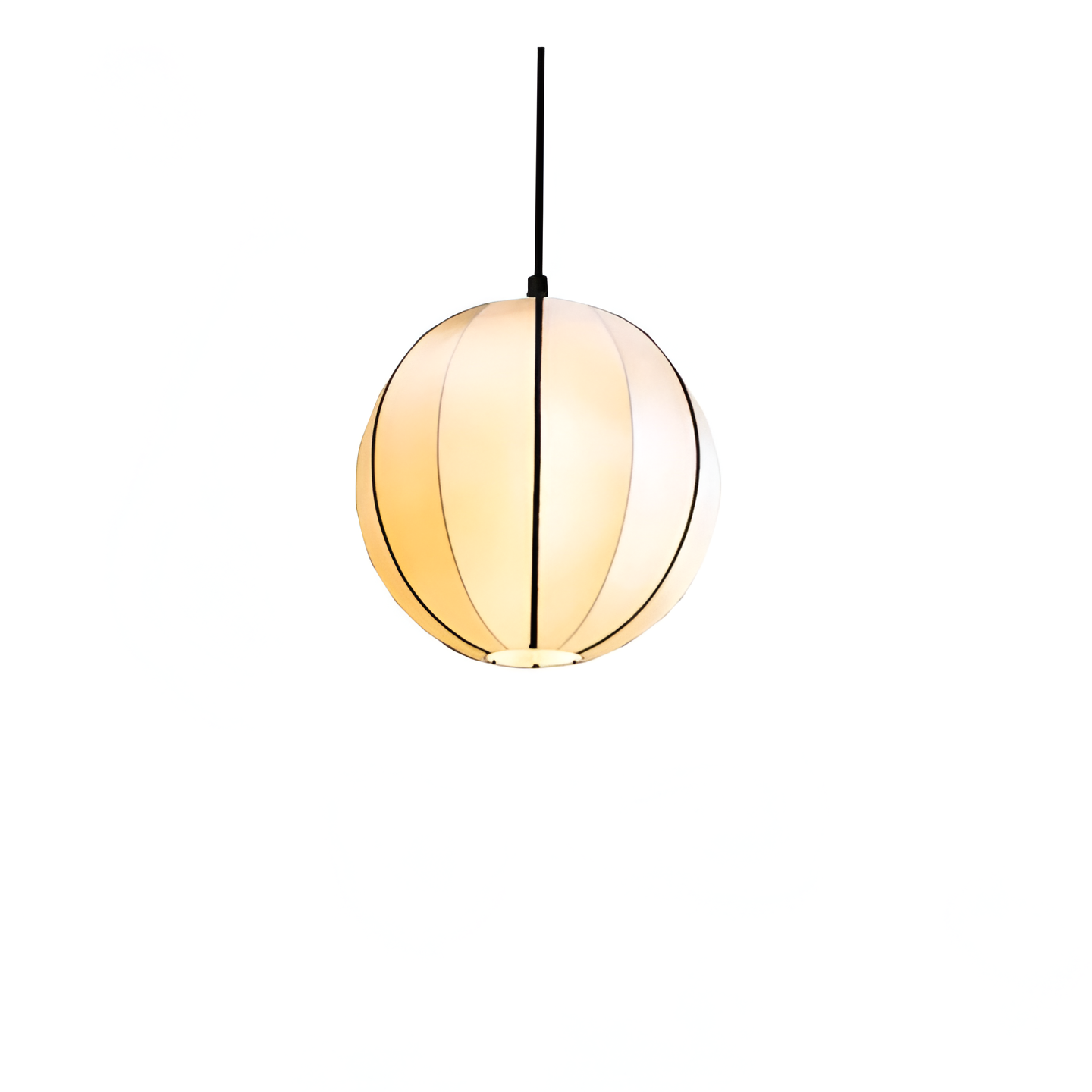 Pendant Light Silk 15.7 in Pumpkin Shade White Dining Room Bedroom Hanging Ceiling Lamp E27 Soft Ambient Lighting Adjustable Cord | Thomler