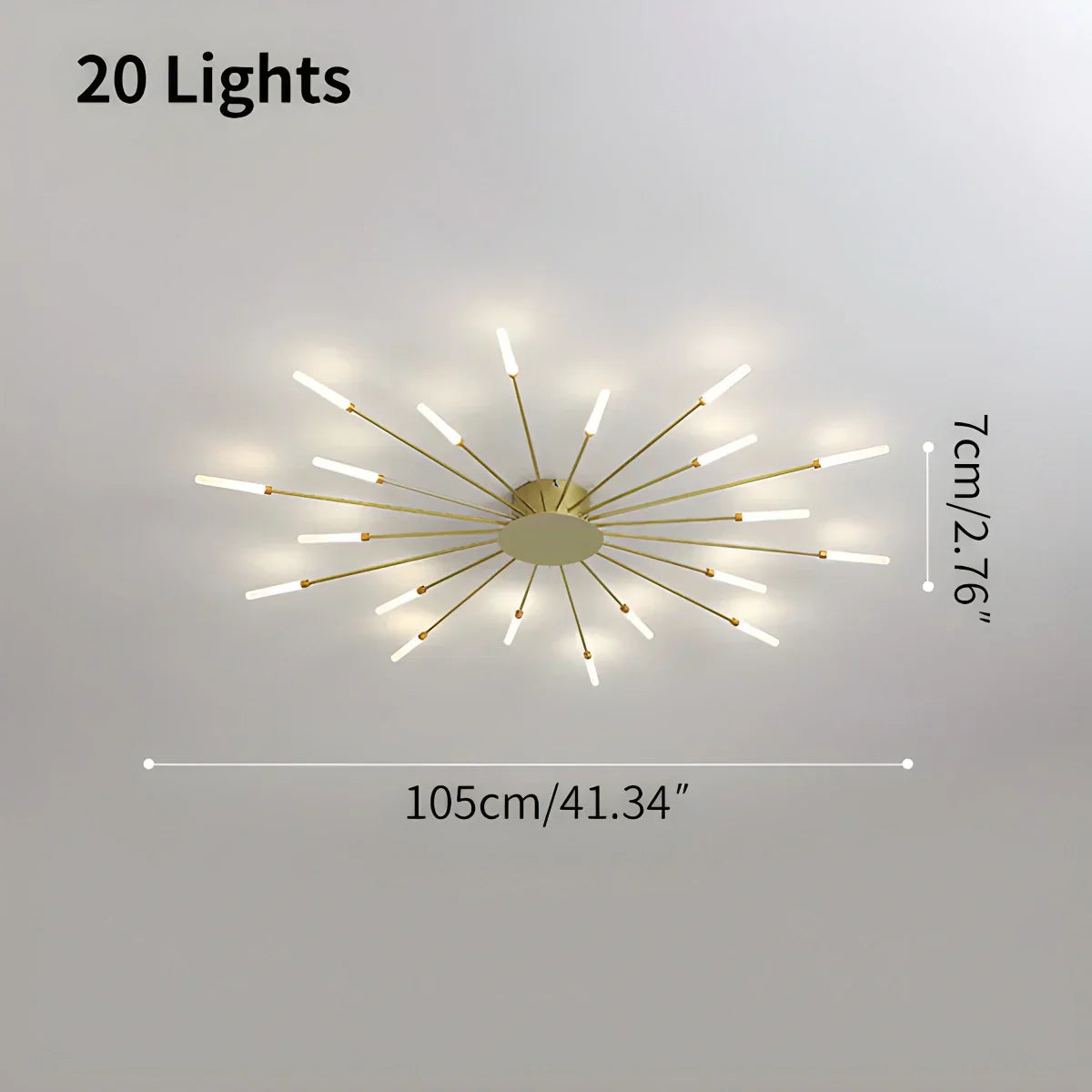 Ceiling Light Metal LED 20 To 42 Light Points Living Room Dining Room Dimmable Remote Modern Lighting Fixture | Thomler
