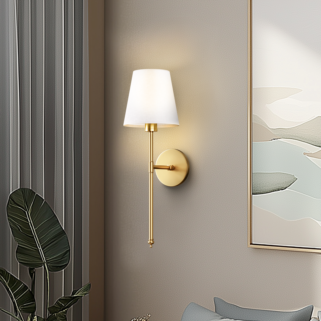 Wall Lamp Metal 51.5 cm Gold Bedroom Wireless Remote Controlled Reading Light Pair Scandinavian Interior Lighting | Thomler