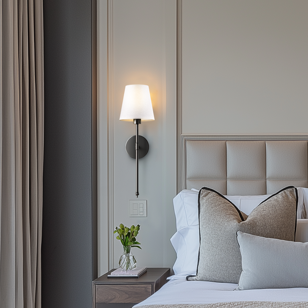 Wall Lamp Metal 51.5 cm Gold Bedroom Wireless Remote Controlled Reading Light Pair Scandinavian Interior Lighting | Thomler