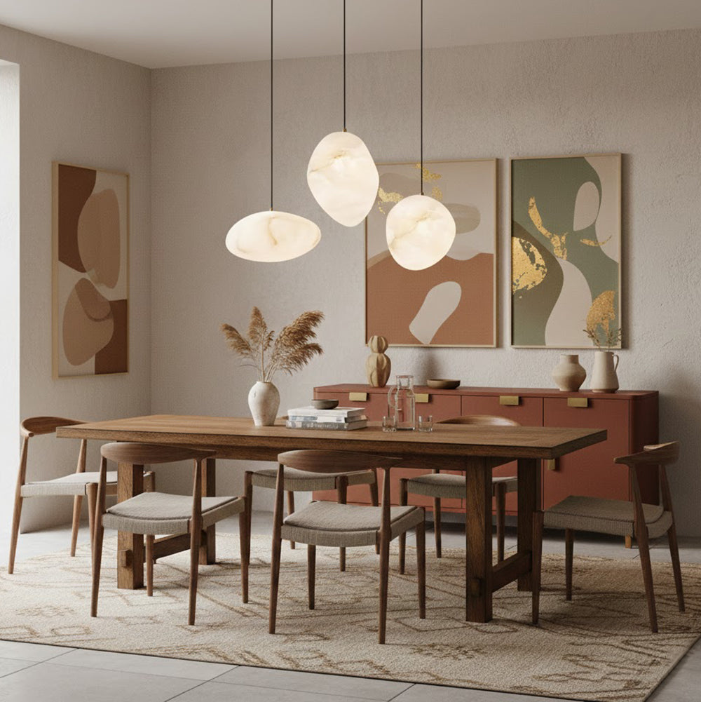 Pendant Light Brass Alabaster 9.1 in Ceiling Mount Indoor Dining Room Kitchen Island Hanging Lamp | Thomler