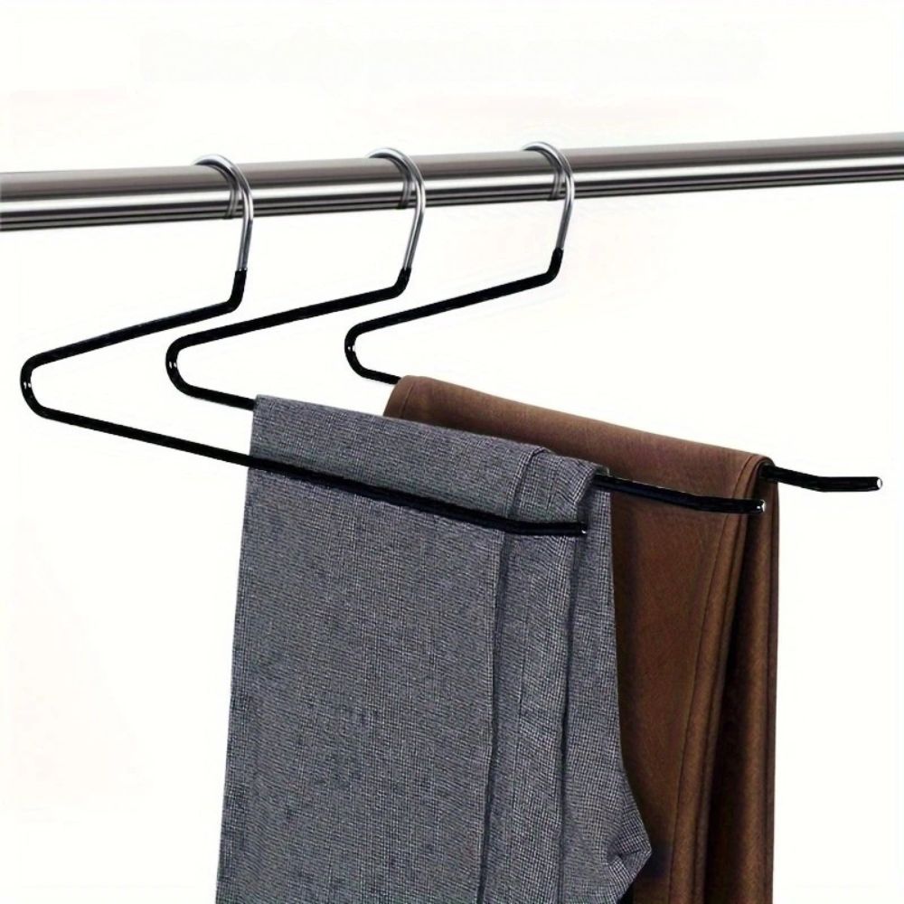 Stainless Steel Pants Hangers 10-Pack – Space-Saving Z-Shape Design for Closet Organization, Trousers & Scarves | Thomler