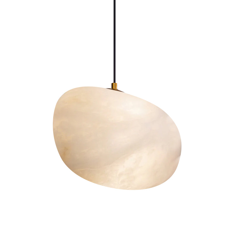 Pendant Light Brass Alabaster 9.1 in Ceiling Mount Indoor Dining Room Kitchen Island Hanging Lamp | Thomler