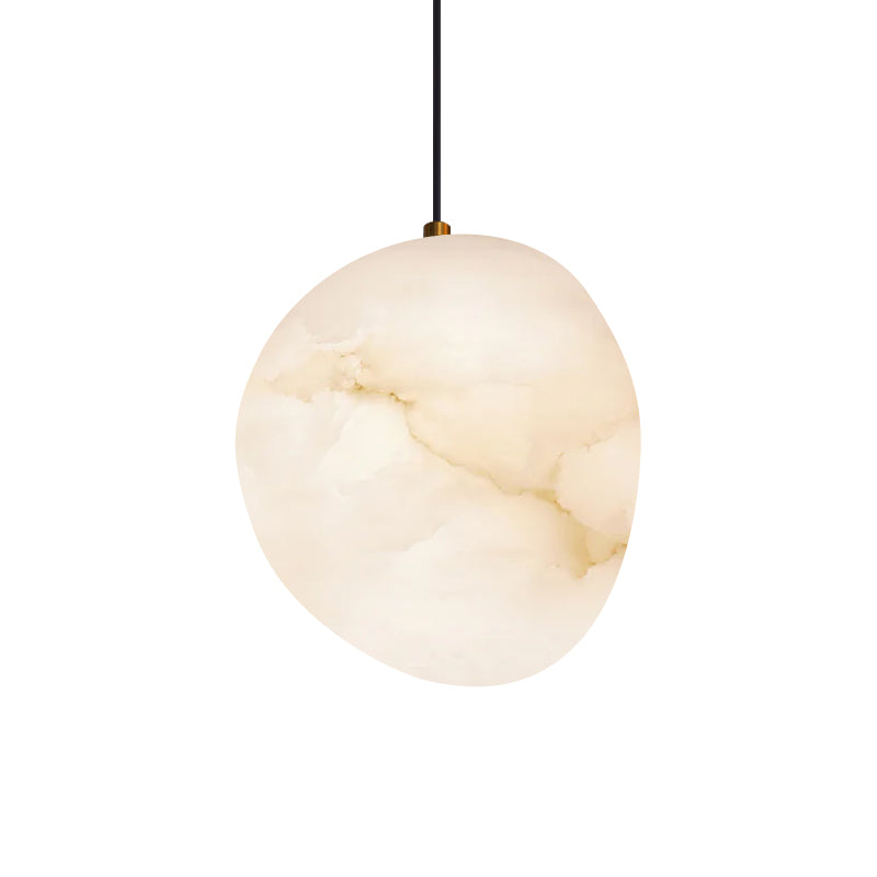 Pendant Light Brass Alabaster 9.1 in Ceiling Mount Indoor Dining Room Kitchen Island Hanging Lamp | Thomler