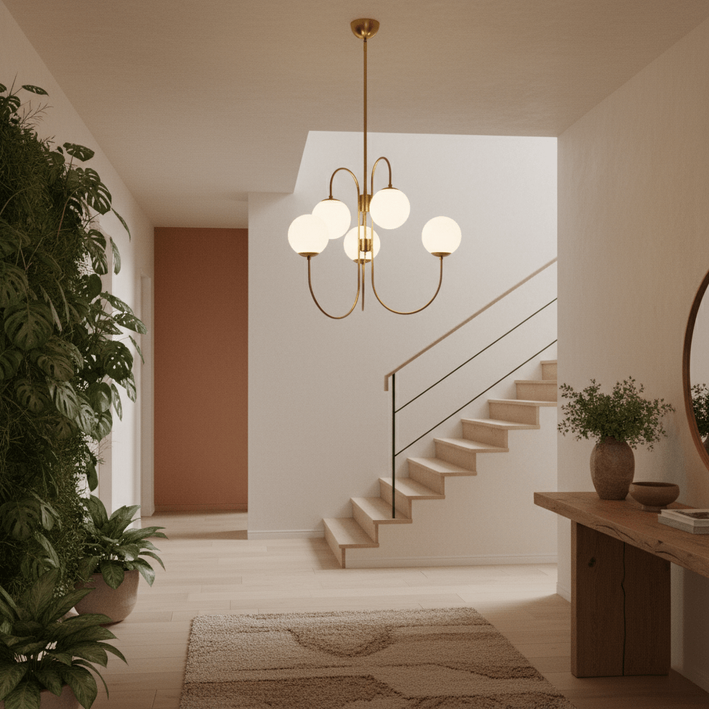 Chandelier Metal Glass 30 in x 27.6 in Indoor Ceiling Lighting | Thomler