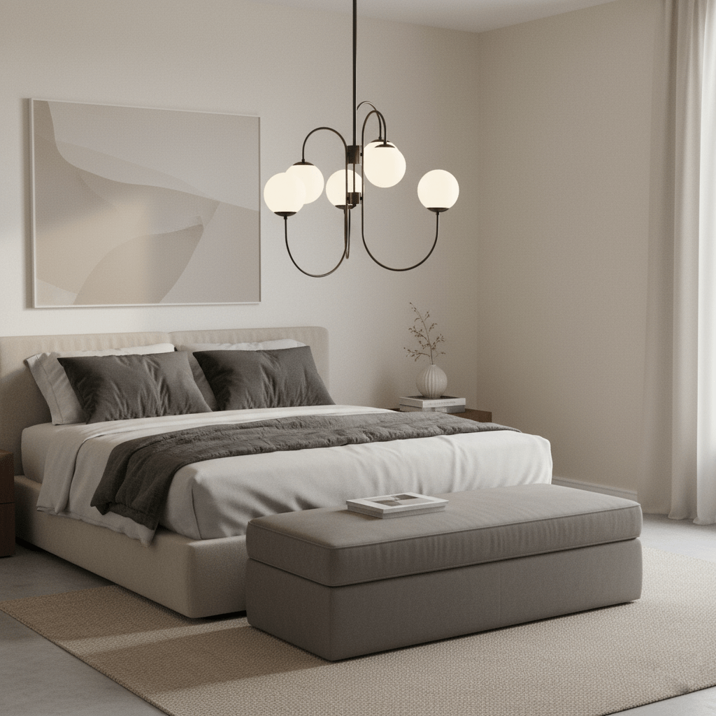 Chandelier Metal Glass 30 in x 27.6 in Indoor Ceiling Lighting | Thomler