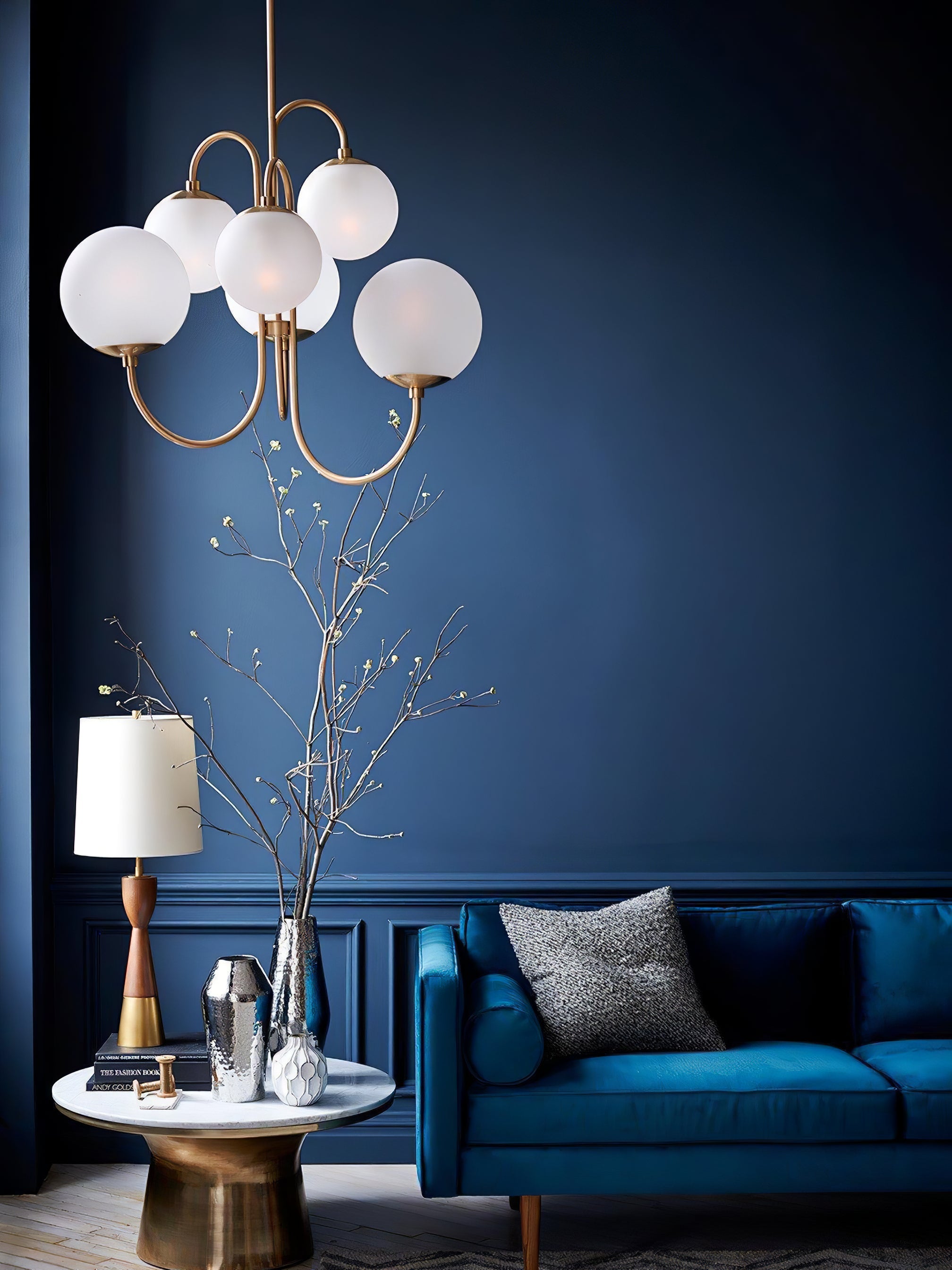 Chandelier Metal Glass 30 in x 27.6 in Indoor Ceiling Lighting | Thomler