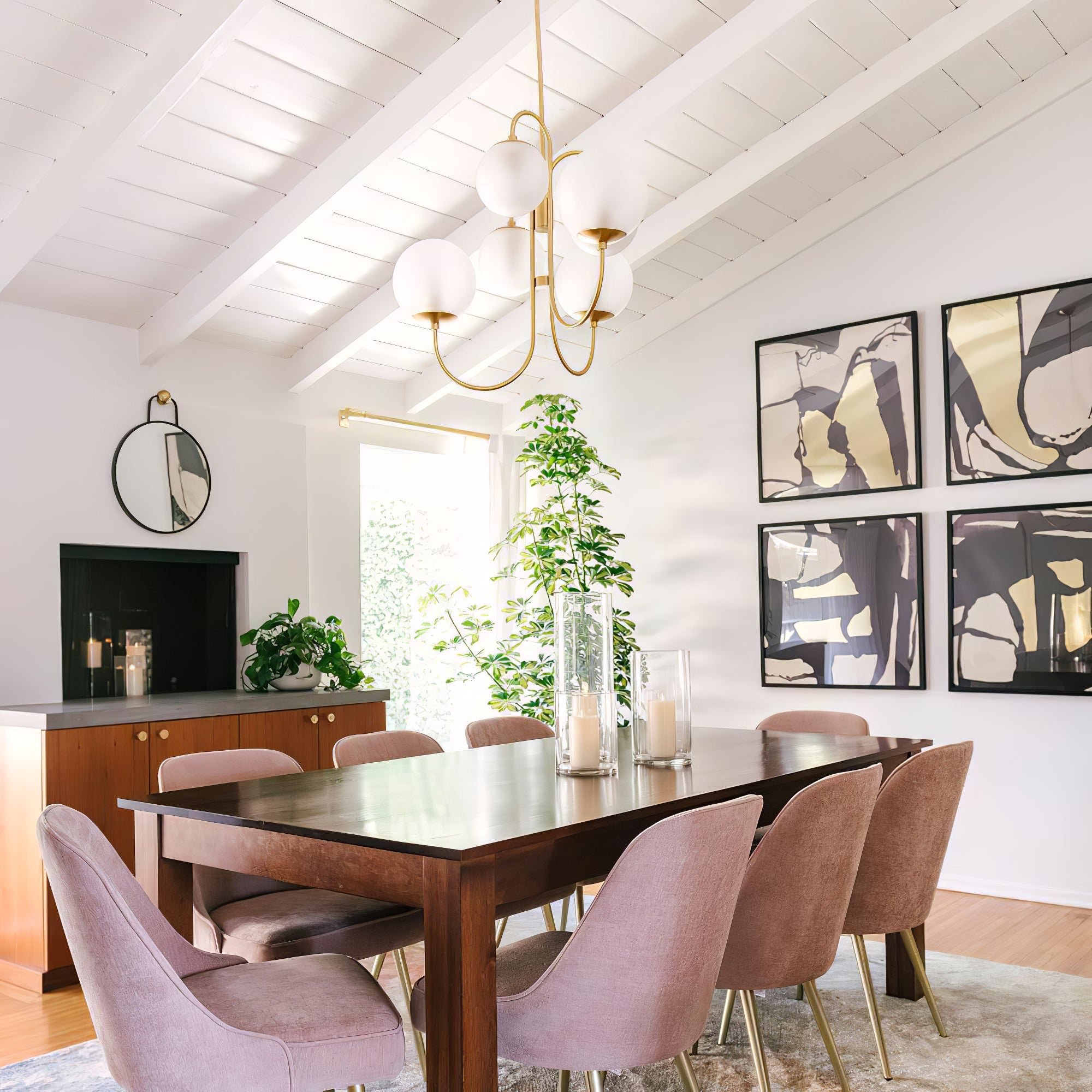 Chandelier Metal Glass 30 in x 27.6 in Indoor Ceiling Lighting | Thomler