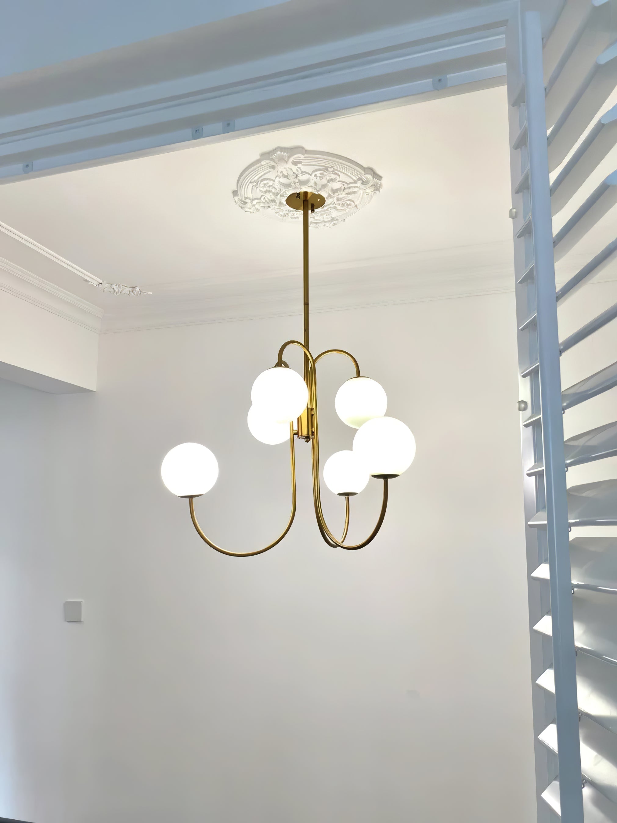 Chandelier Metal Glass 30 in x 27.6 in Indoor Ceiling Lighting | Thomler