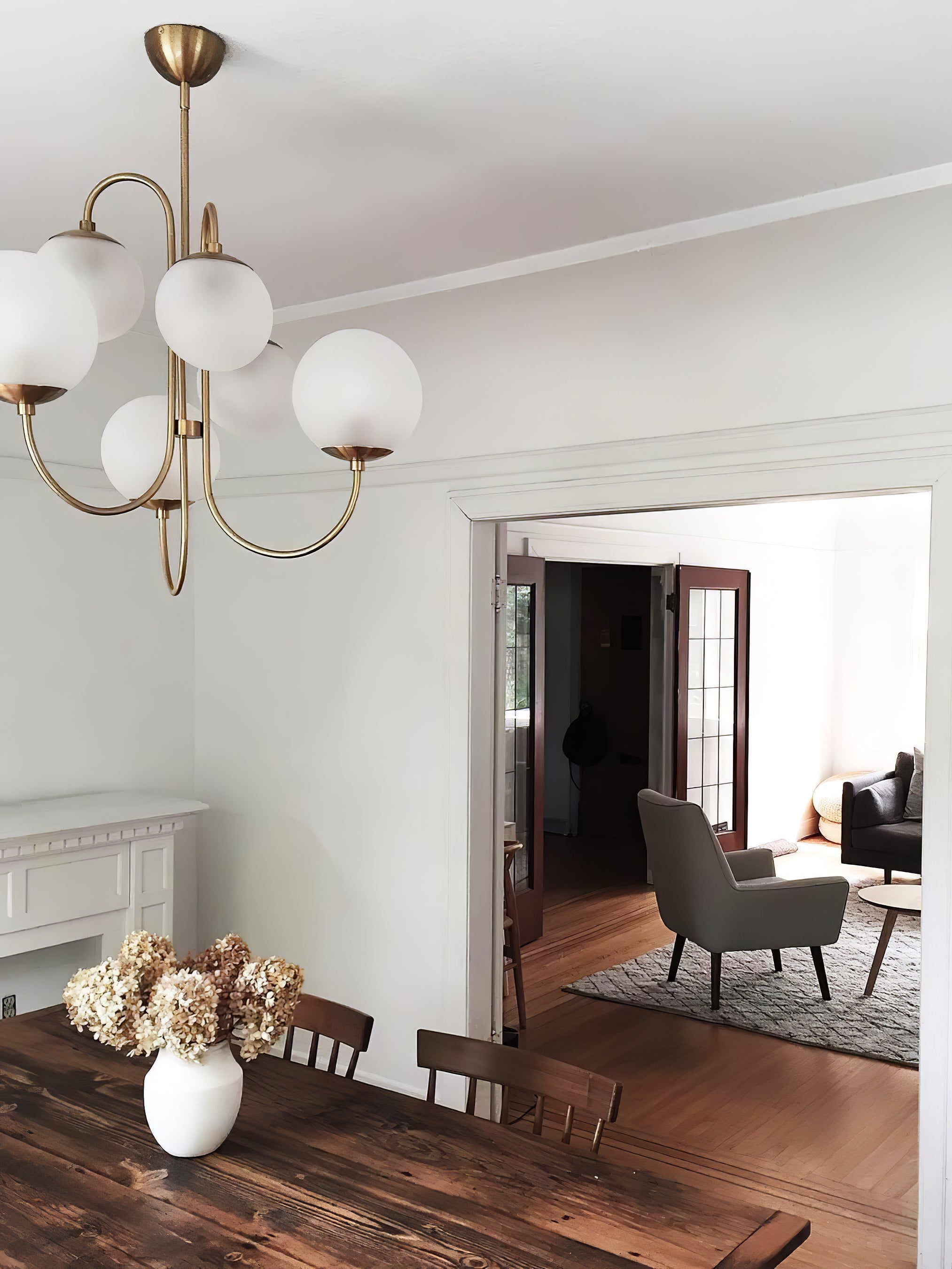 Chandelier Metal Glass 30 in x 27.6 in Indoor Ceiling Lighting | Thomler
