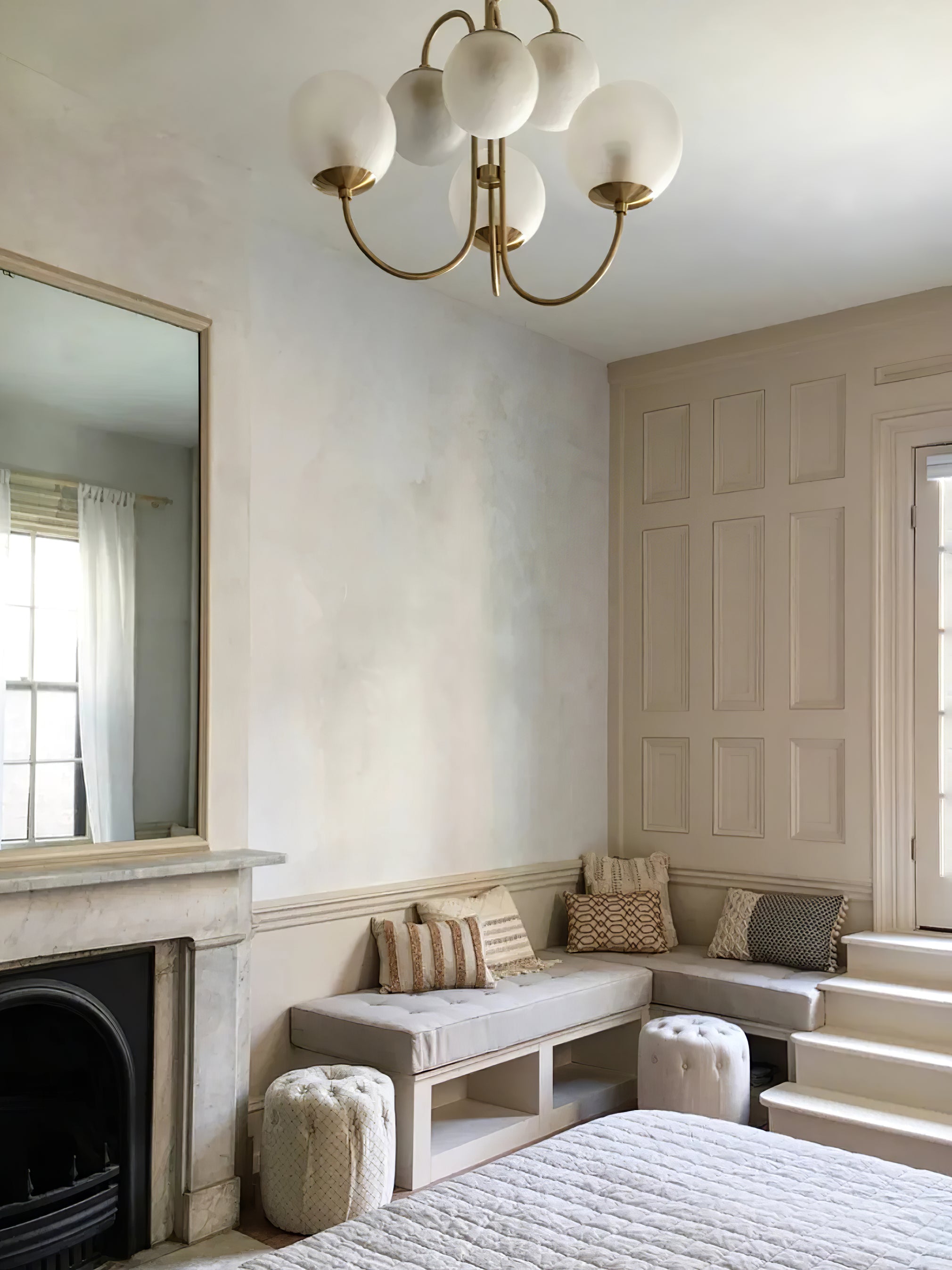 Chandelier Metal Glass 30 in x 27.6 in Indoor Ceiling Lighting | Thomler