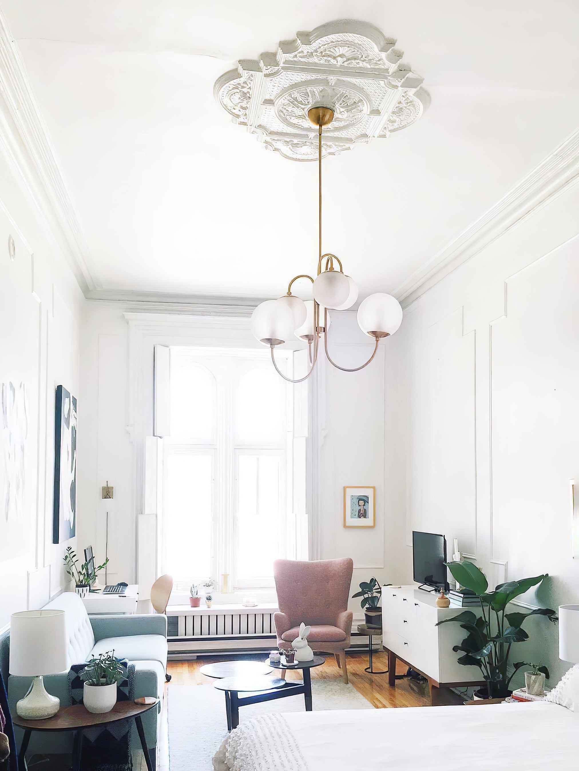 Chandelier Metal Glass 30 in x 27.6 in Indoor Ceiling Lighting | Thomler