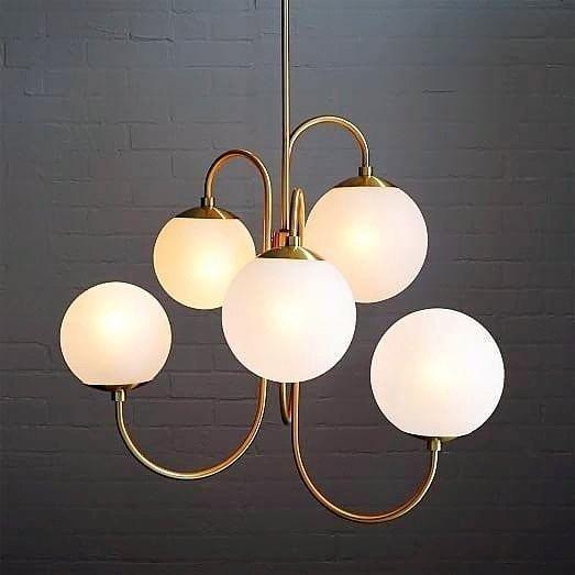 Chandelier Metal Glass 30 in x 27.6 in Indoor Ceiling Lighting | Thomler