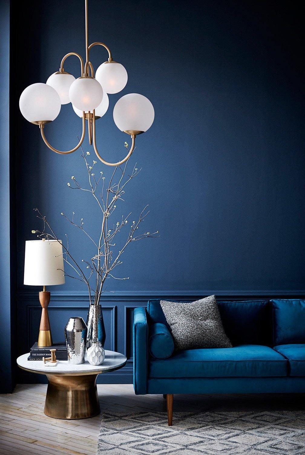 Chandelier Metal Glass 30 in x 27.6 in Indoor Ceiling Lighting | Thomler